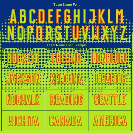 Camiseta de fútbol personalizada de sublimación neón, color verde y naranja.