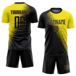 Uniforme de fútbol negro y dorado antiguo, sublimación dorada, personalizado