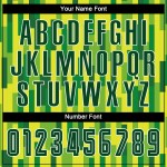 Camiseta de fútbol personalizada verde neón, sublimación verde-dorada