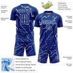 Camiseta personalizada de fútbol Royal Lightning, uniforme blanco de sublimación