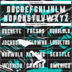 Camiseta Uniforme Blanco-Aqua Sublimación Figura Fútbol Personalizada Camiseta Uniforme Blanco-Aqua Sublimación Figura Fútbol Personalizada