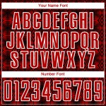 Camiseta de fútbol con diseño geométrico, color blanco y negro, personalizada, sublimación, roja Camiseta de fútbol con diseño geométrico, color blanco y negro, personalizada, sublimación, roja