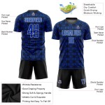 Camiseta de fútbol Thunder con formas geométricas, uniforme, negro y blanco, sublimación personalizada, azul