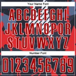 Uniforme de fútbol sublimado personalizado, camiseta roja y blanca, color negro