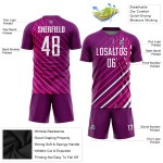 Uniforme personalizado de fútbol rosa sublimado blanco-carmesí