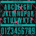 Camiseta de fútbol personalizada de sublimación, color rosa y negro, color agua-neón