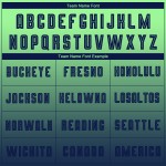 Camiseta de fútbol verde de moda personalizada con sublimación, manga larga, color azul marino degradado