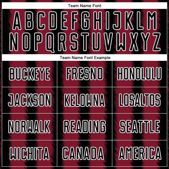 Camiseta de fútbol personalizada de sublimación en negro carmesí y blanco.