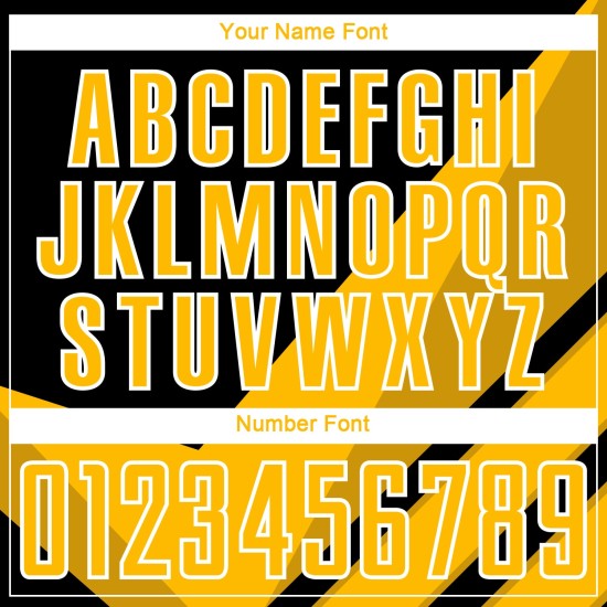 Uniforme de fútbol de sublimación con formas de flecha, camiseta dorada personalizada, negro y blanco