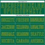 Uniforme de sublimación, camiseta blanca de fútbol dividida, personalizada, moda Kelly verde-dorado