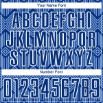 Camiseta de fútbol personalizada con sublimación geométrica, diseño abstracto azul y blanco, con formas reales claras