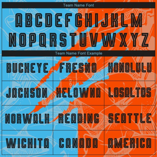 Camiseta de fútbol personalizada con estampado de grafiti de sublimación azul-naranja y negro, uniforme Sky Camiseta de fútbol personalizada con estampado de grafiti de sublimación azul-naranja y negro, uniforme Sky