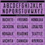 Camiseta de fútbol personalizada de sublimación geométrica morada, tamaño mediano, con formas negras y moradas