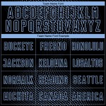 Uniforme de fútbol con líneas de sublimación geométricas, camiseta negra personalizada, azul claro Uniforme de fútbol con líneas de sublimación geométricas, camiseta negra personalizada, azul claro