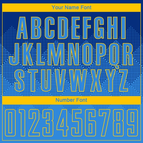 Uniforme de fútbol personalizado por sublimación, camiseta azul real y dorada. Uniforme de fútbol personalizado por sublimación, camiseta azul real y dorada.