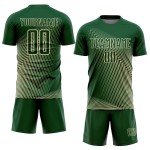 Camiseta de fútbol personalizada con líneas verdes y crema por sublimación Camiseta de fútbol personalizada con líneas verdes y crema por sublimación