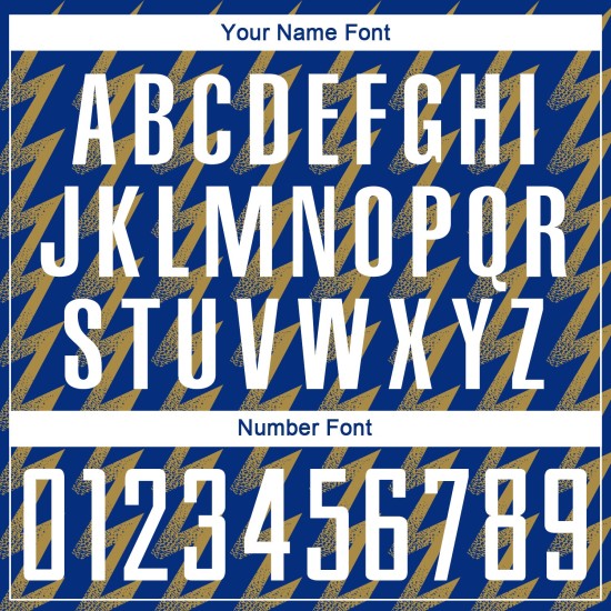 Camiseta de fútbol personalizada dorada con sublimación, color blanco y zigzag antiguo.