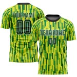 Camiseta de fútbol personalizada verde neón, sublimación verde-dorada