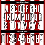 Camiseta de fútbol personalizada de línea roja, blanco y negro, sublimación