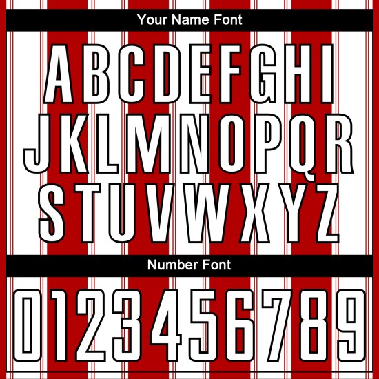 Camiseta de fútbol personalizada de línea roja, blanco y negro, sublimación