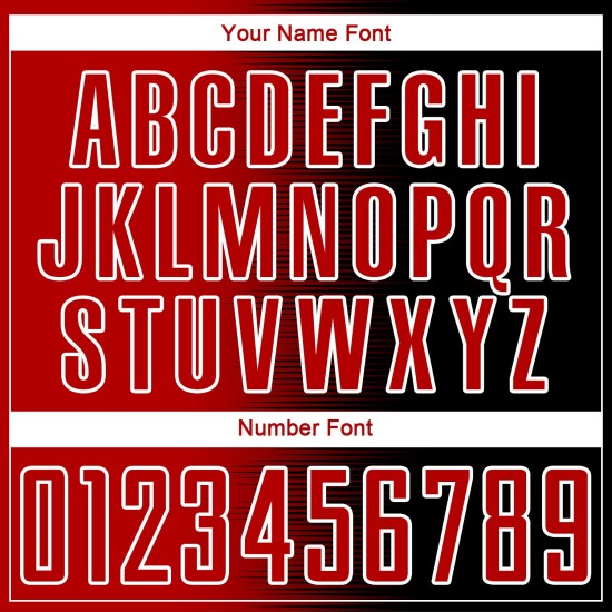 Camiseta de fútbol personalizada con degradado de línea, uniforme de sublimación negro, rojo y blanco