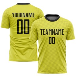 Camiseta de fútbol personalizada de sublimación negra y dorada