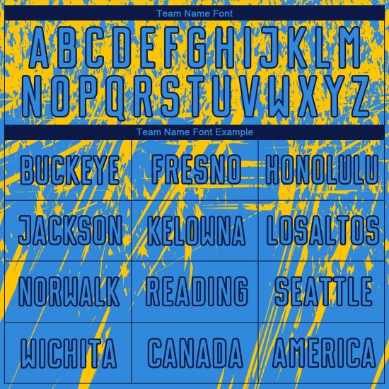 Camiseta personalizada de fútbol con sublimación de polvo azul marino y amarillo