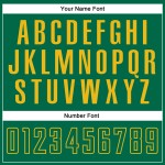 Uniforme de sublimación, camiseta blanca de fútbol dividida, personalizada, moda Kelly verde-dorado