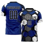 Uniforme de fútbol personalizado de sublimación, camiseta negra y blanca