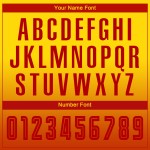 Camiseta larga roja desteñida personalizada, dorada, de sublimación, manga de uniforme de fútbol