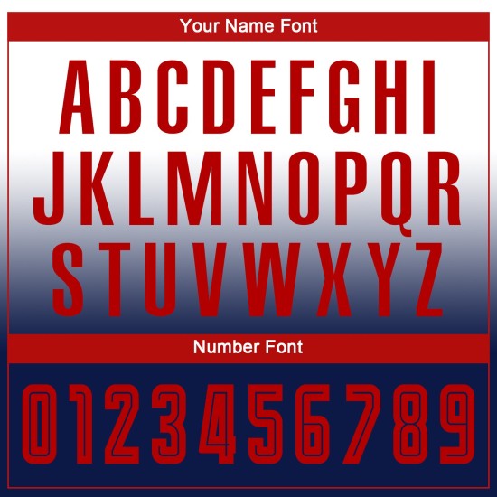 Camiseta de fútbol personalizada blanca con sublimación desvanecida, manga larga, color rojo y azul marino