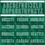 Camiseta de fútbol personalizada con diseño geométrico verde Kelly y formas blancas para sublimación