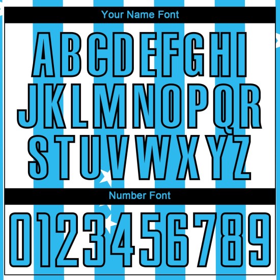 Uniforme de fútbol personalizado Sky And Stars con cuadros azul y negro, sublimación, camiseta blanca