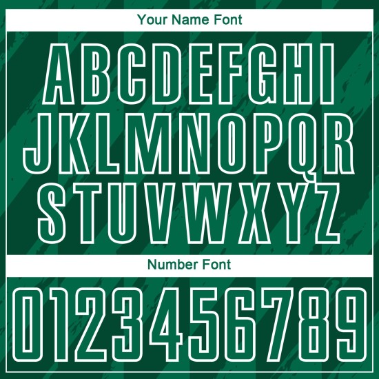 Camiseta de fútbol personalizada con diseño geométrico verde Kelly y formas blancas para sublimación