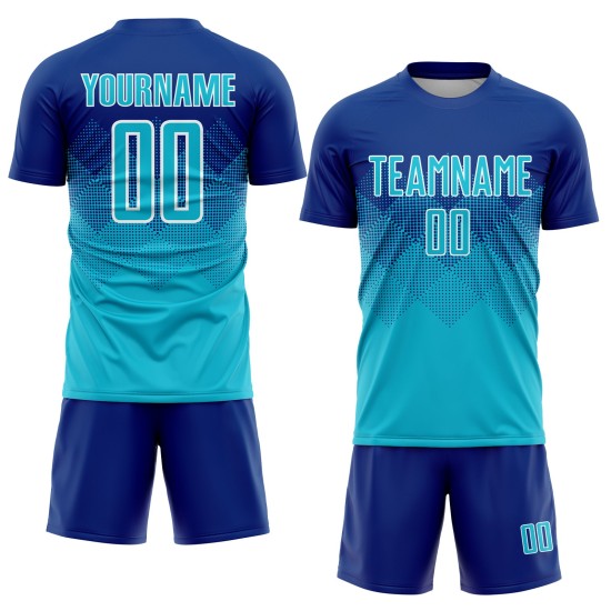 Camiseta de uniforme de sublimación personalizada azul-blanca de Lakes Royal Soccer