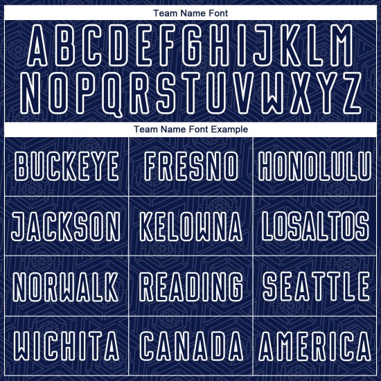 Camiseta de fútbol personalizada con diseño geométrico de sublimación en color azul marino y blanco.