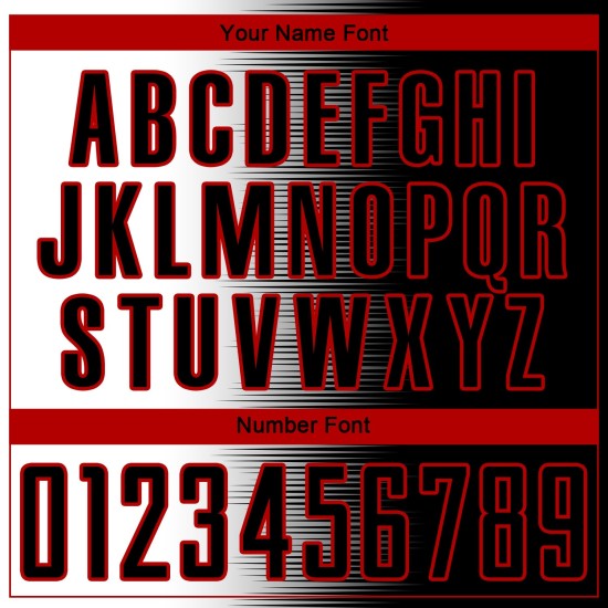 Camiseta de fútbol negra con degradado de sublimación blanco y rojo, uniforme personalizado