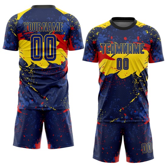 Camiseta de fútbol de sublimación personalizada de uniforme dorado real
