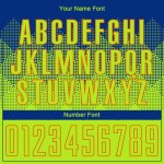 Camiseta de fútbol personalizada de sublimación neón, color verde y naranja.