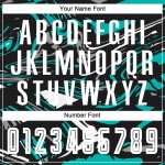 Camiseta Uniforme Blanco-Aqua Sublimación Figura Fútbol Personalizada Camiseta Uniforme Blanco-Aqua Sublimación Figura Fútbol Personalizada