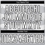 Camiseta de fútbol personalizada de sublimación, color blanco y negro, con rayas grises