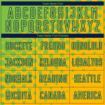 Camiseta de fútbol personalizada de sublimación en verde azulado y dorado neón