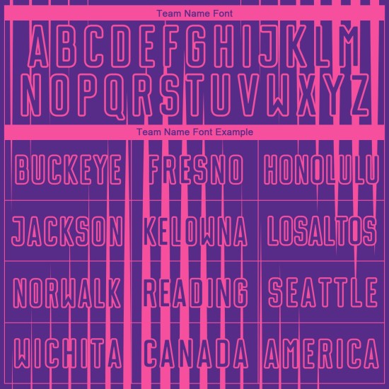 Camiseta personalizada de sublimación con líneas de uniforme de fútbol morado y rosa Camiseta personalizada de sublimación con líneas de uniforme de fútbol morado y rosa