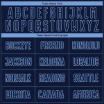 Camiseta de fútbol de rayas azul claro personalizada con degradado por sublimación, uniforme azul marino de moda Camiseta de fútbol de rayas azul claro personalizada con degradado por sublimación, uniforme azul marino de moda