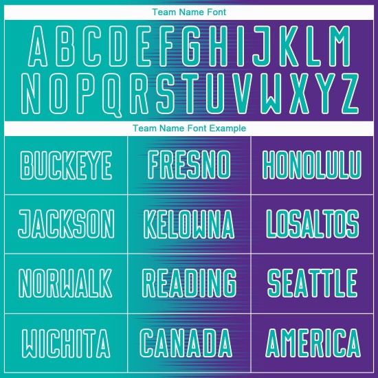 Camiseta de fútbol morada personalizada con degradado de línea blanca aguamarina y sublimación