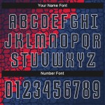 Camiseta de fútbol personalizada por sublimación, uniforme azul marino, azul marino y rojo