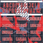 Uniforme de fútbol sublimado personalizado, camiseta roja y blanca, color negro