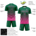 Camiseta de fútbol personalizada Kelly con sublimación, de rayas verdes y rosas, de moda