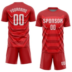 Uniforme personalizado de sublimación, camiseta blanca de fútbol roja