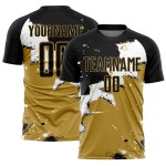 Uniforme Blanco - Camiseta Antigua Personalizada Spalsh Fútbol Negro Dorado Sublimación